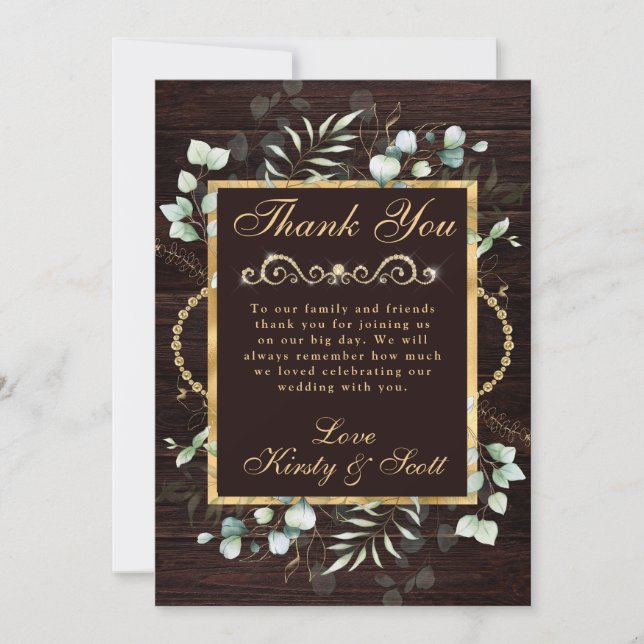 Eukalyptus und Grüne Hochzeit Dankeskarte (Vorderseite)