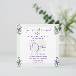 Eukalyptus und Lavender 100. Geburtstag Einladung