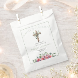 Eukalyptus und Rosen Holzkreuz Grab-Samenpaket Geschenktütchen
