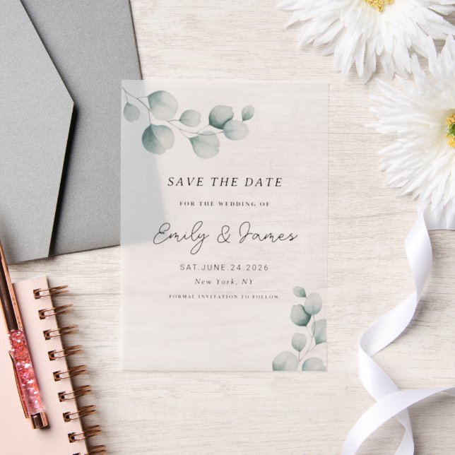 Eukalyptus unique Modern Elegante minimalistisch (Hochzeit)