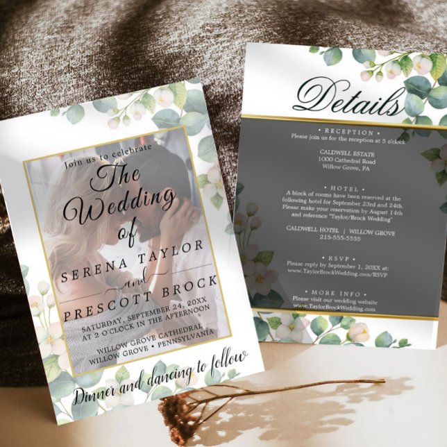 Eukalyptus Vellum Overlay Wedding Einladung (Von Creator hochgeladen)
