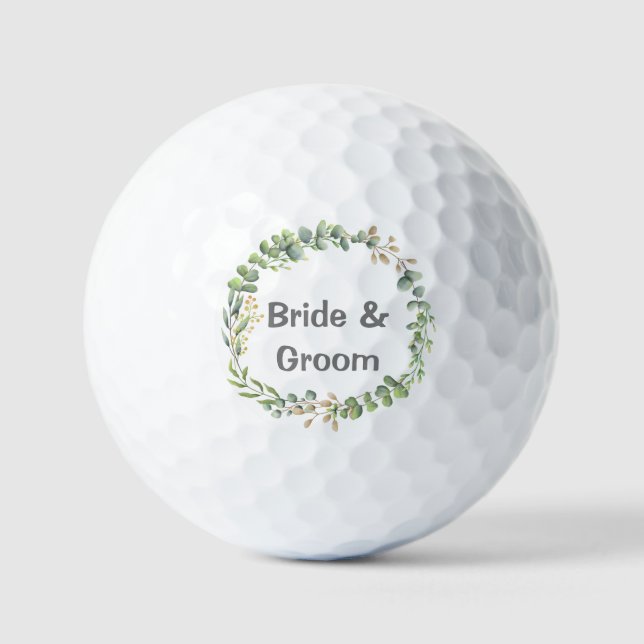 Eukalyptus verlasse Blume Braut und Bräutigam Hoch Golfball (Vorderseite)