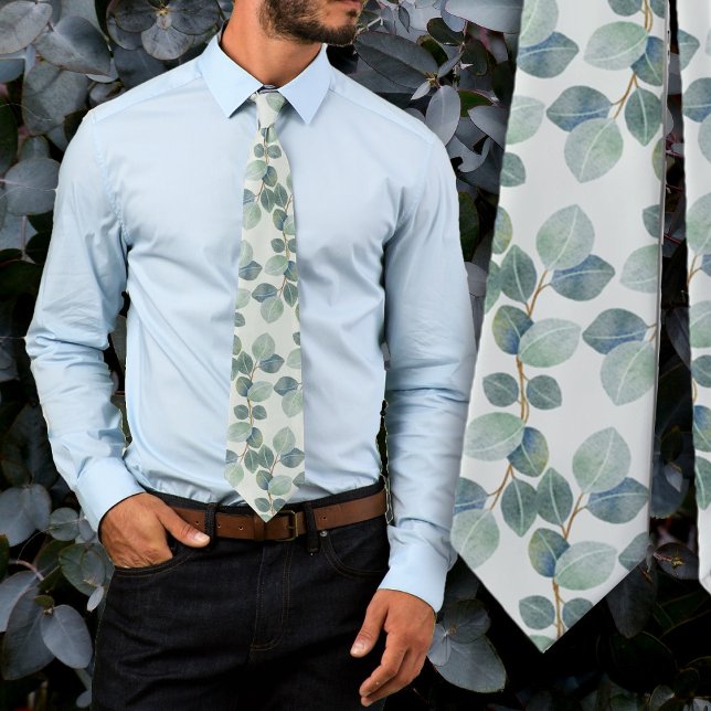 Eukalyptus Verlasse Botanische Grooms Necktie Krawatte (Von Creator hochgeladen)