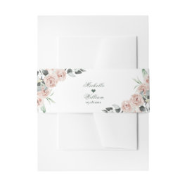 Eukalyptus Verlasse Dusty Rose Floral Wedding Einladungsbanderole