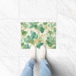Eukalyptus Verlasse ein grünes und goldenes Design Fußmatte
