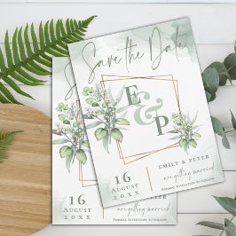 Eukalyptus Verlasse Gold Frame Greenerity Wedding Save The Date