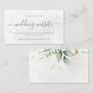Eukalyptus Verlasse Greenery Gold Wedding Website Begleitkarte