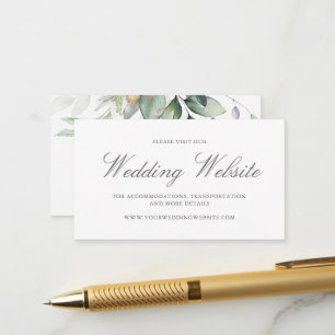 Eukalyptus Verlasse Greenery Gold Wedding Website Begleitkarte