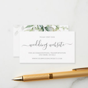 Eukalyptus Verlasse Greenery Gold Wedding Website Begleitkarte