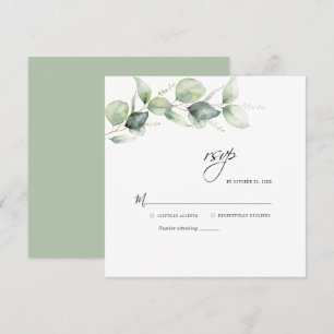 Eukalyptus Verlasse Greenery Wedding RSVP Card Mitteilungskarte