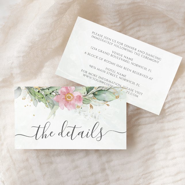 Eukalyptus Verlasse Grünpflanzen Elegante Hochzeit Begleitkarte (Von Creator hochgeladen)
