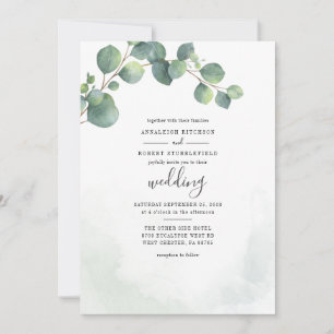 Eukalyptus Verlasse Grünschrift Hochzeit Einladung