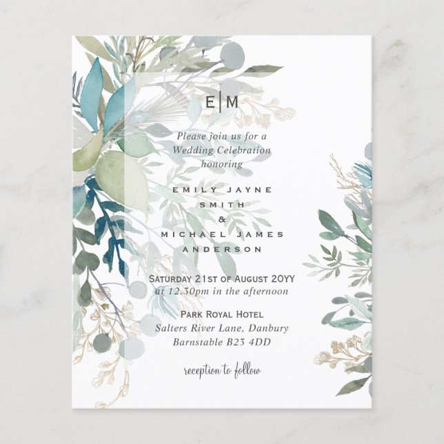 Eukalyptus Verlasse Naturheirat Hochzeit (Vorderseite)