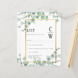 Eukalyptus Verlasse WEDDING Greenery GOLD QR CODE