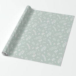 Eukalyptus verlässt aquamarines grünes beige geschenkpapier