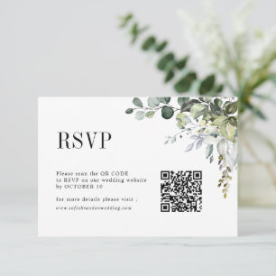 Eukalyptus Verlasst Grüne Rustikale Hochzeitserklä RSVP Karte