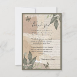 Eukalyptus Vintage Hochzeit Dankeskarte