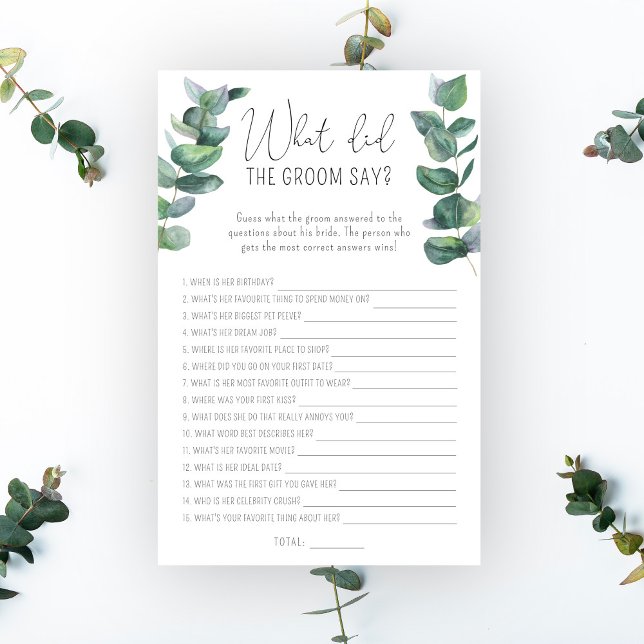 Eukalyptus - Was hat der Bräutigam zu Brautspiel g (Von Creator hochgeladen)