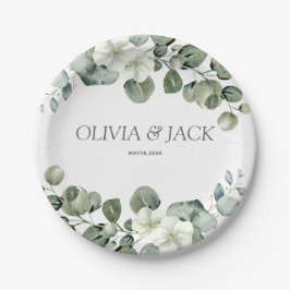 Eukalyptus wassercolor Rustikale Hochzeit Pappteller