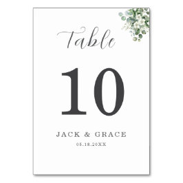 Eukalyptus wassercolor Rustikale Hochzeit Tischnummer