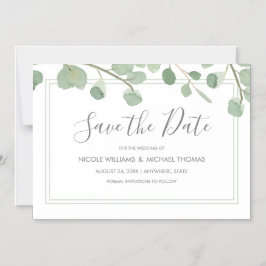 Eukalyptus-Wasserfarben Save the Date Magneteinladung