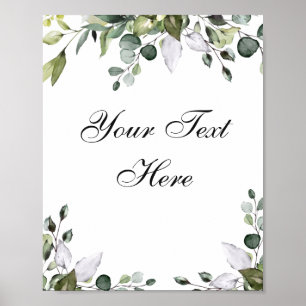 Eukalyptus Watercolor Benutzerdefiniertes Textpost Poster