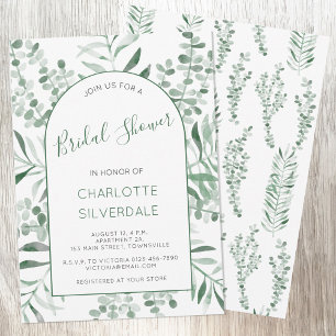 Eukalyptus Watercolor Elegantes Brautparty Einladung