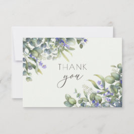Eukalyptus Watercolor Floral Wedding Foto Dankeskarte