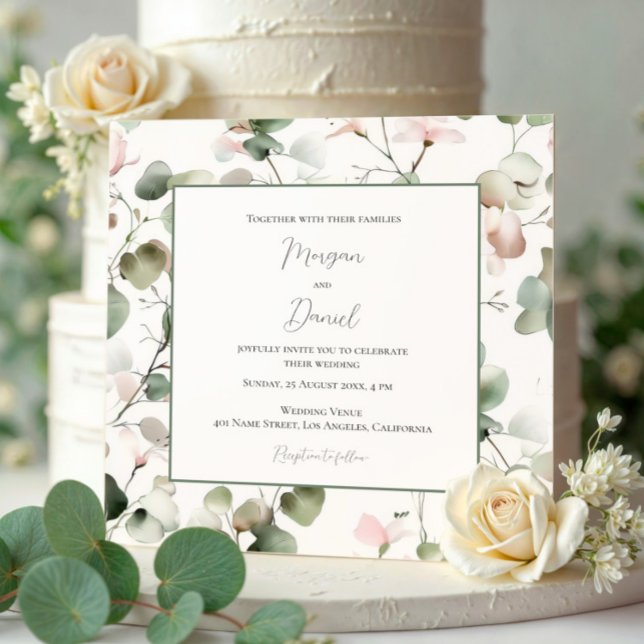 Eukalyptus Watercolor Foliage Wedding Einladung (Von Creator hochgeladen)