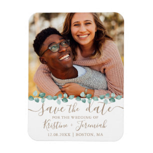 Eukalyptus Watercolor Foto Hochzeit Magnet