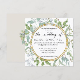 Eukalyptus Watercolor Grüne Grüne Hochzeit Einladung