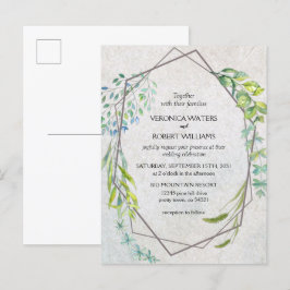 Eukalyptus Watercolor Grüne Hochzeit Einladungspostkarte