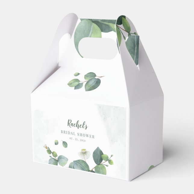 Eukalyptus Watercolor Grünes Brautparty Geschenkschachtel (Vorderseite)
