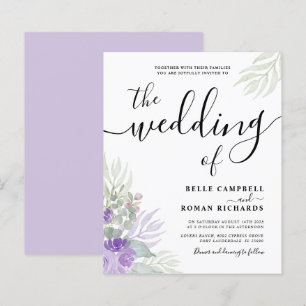 Eukalyptus Watercolor Lila Hochzeit