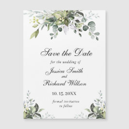 Eukalyptus Watercolor Save the Date Magnetkarte
