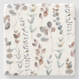 Eukalyptus Watercolor   Steinuntersetzer