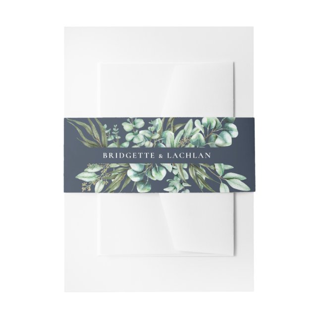 Eukalyptus Watercolor Wedding Einladungsbanderole (Vorderseite Beispiel)