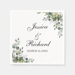 Eukalyptus Watercolor Wedding Napkins Serviette