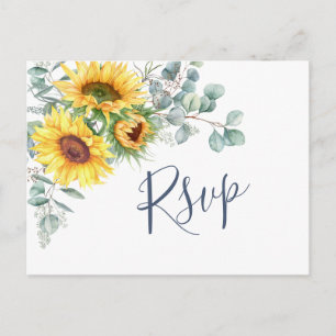 Eukalyptus Watercolor Wedding RSVP Postkarte