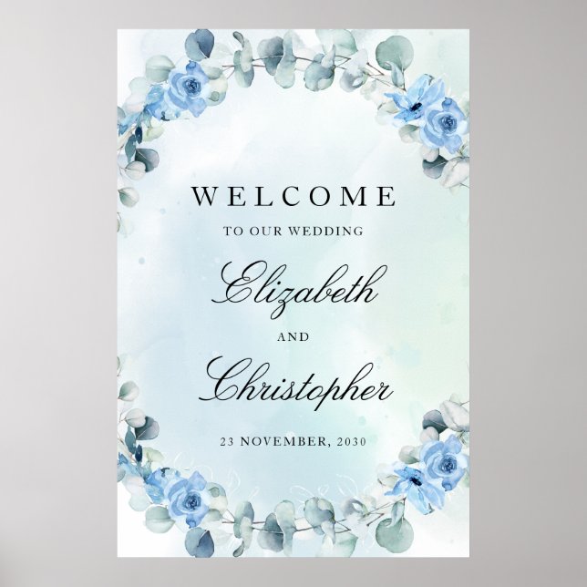 Eukalyptus Weclome-Zeichen Poster (Vorne)