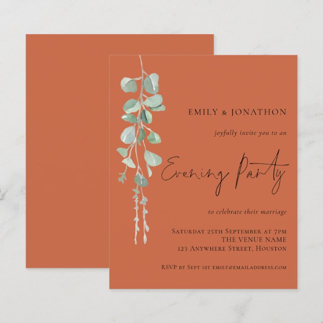 Eukalyptus Wedding Abend Party Terracotta (Vorne/Hinten)