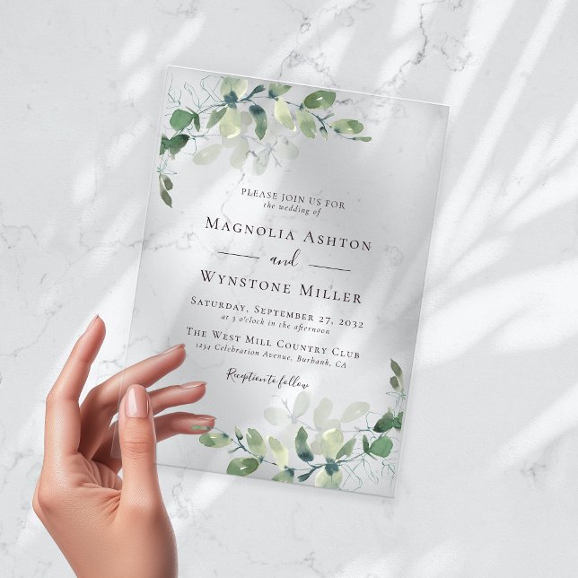 Eukalyptus Wedding Acryleinladungen (Von Creator hochgeladen)