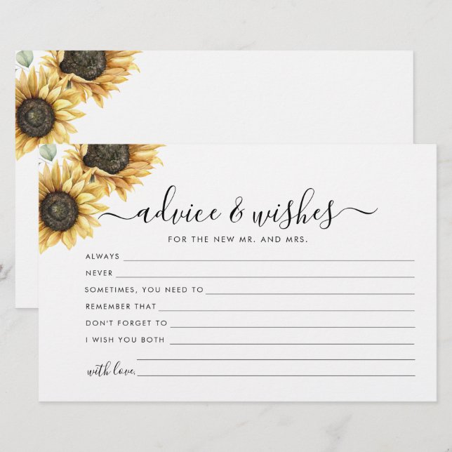 Eukalyptus Wedding Advice Card Briefpapier (Vorne/Hinten)