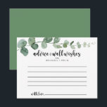 Eukalyptus Wedding Advice Card Postkarte<br><div class="desc">Diese grüne Eukalyptus-Hochzeitsratenkarte ist perfekt für eine moderne Hochzeit. Das Design bietet Aquarellfarben handgezeichnet elegante botanische Eukalyptuszweige und Blätter. Diese Karten sind ideal für Hochzeiten,  Brautparty,  Babydusche,  Graduiertenfest u.v.m. Personalisieren Sie die Karten mit den Namen der Braut und Bräutigam,  den Eltern,  die Sie werden oder Absolvent.</div>
