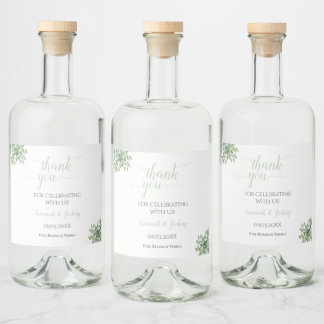 Eukalyptus Wedding Alkoholflaschenetikett
