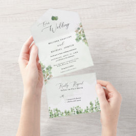 Eukalyptus Wedding All In One Einladung