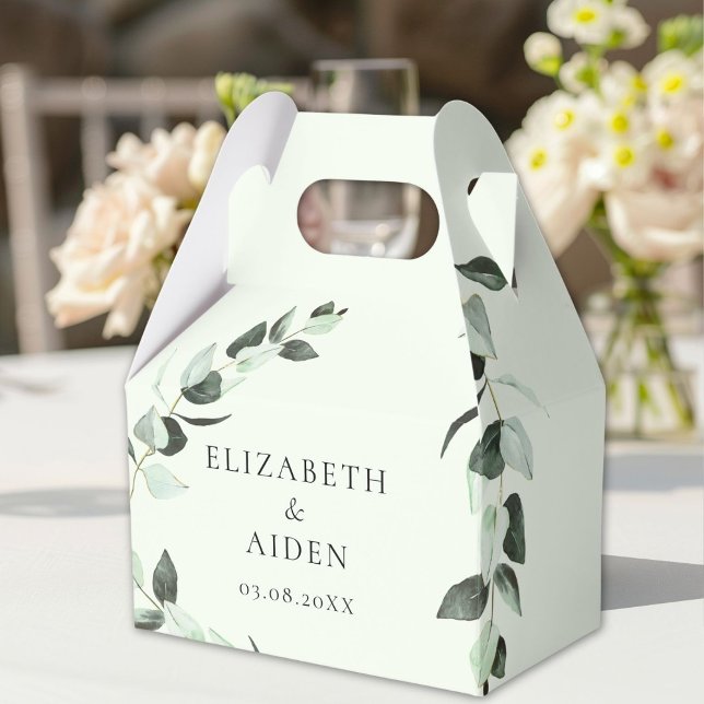 Eukalyptus Wedding Box Geschenkschachtel (Personalized Eucalyptus Wedding Box Geschenkschachtel with your Name & Date.)