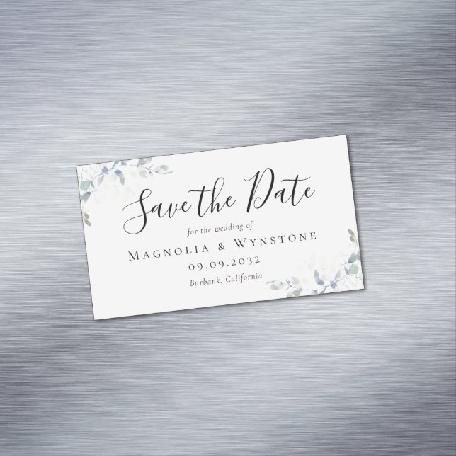 Eukalyptus Wedding BUDGET Rettet das Geschäft C Magnetische Visitenkarte (Beispiel)