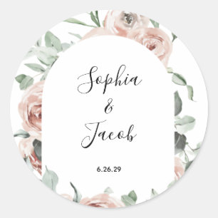 Eukalyptus Wedding Classic Runder Aufkleber