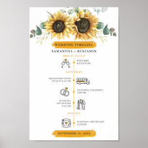 Eukalyptus Wedding Day Timeline Program Poster